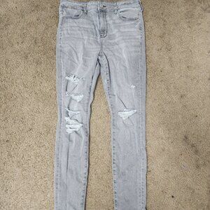 Gray, Mid rise, American eagle jeans